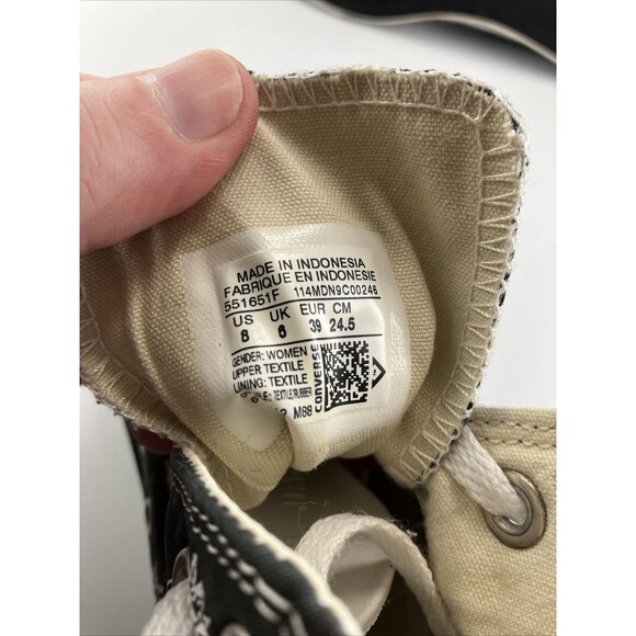 Converse Chuck Taylor All Star Unisex Black White Pineapple Print Shoes - Size 8 - Picture 9 of 9